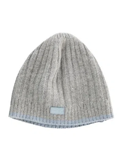 Pre-owned Coach Woven Beanie In Grey