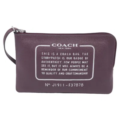 Coach Wrislet Pouch In Burgundy Leather In Red