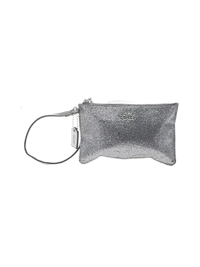 Pre-owned Coach Wristlet In Silver