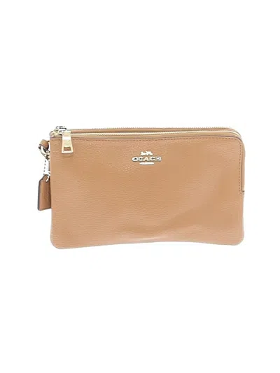 Pre-owned Coach Wristlet In Tan