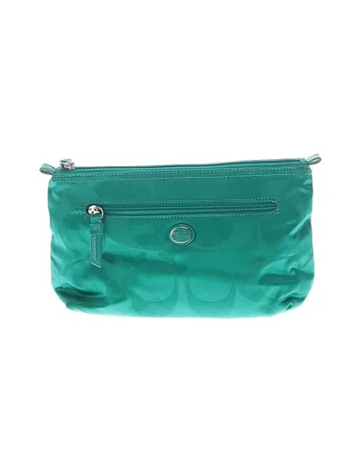 Pre-owned Coach Wristlet In Teal