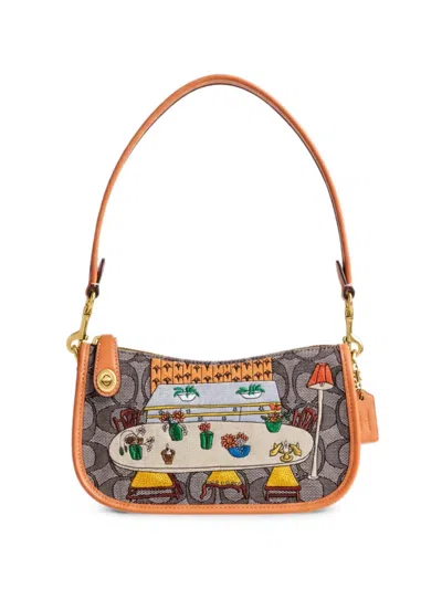 Coach X Observed By Us Swinger Embroidered Shoulder Bag In Multi