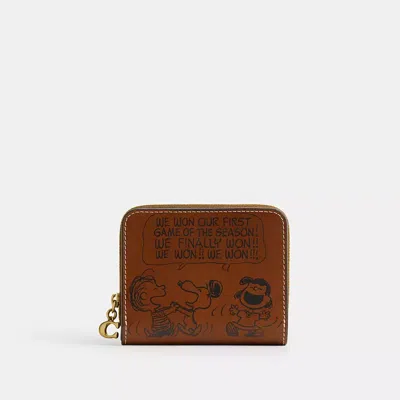 Coach X Peanuts Essential Billfold Wallet With Newspaper Print