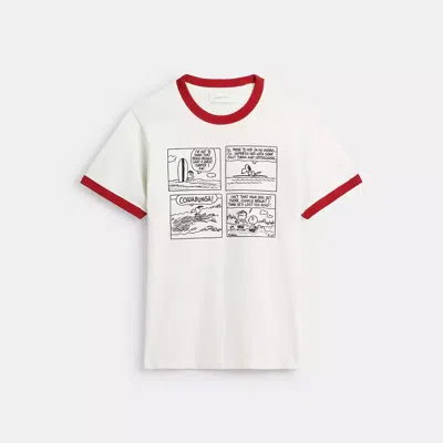 Coach X Peanuts Ringer T Shirt Aus Biobaumwolle