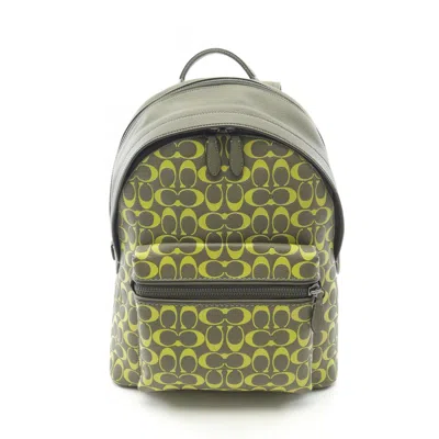 Pre-owned Coach Yellow Leather Backpack () In Multi