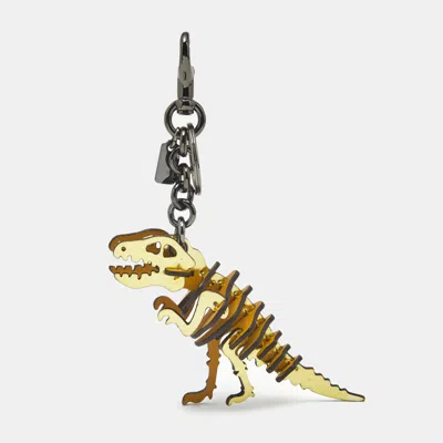Pre-owned Coach Yellow Leather Small Rexy Bag Charm