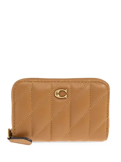 Coach Zip-around Wallet In Brown