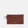 Coach Zip Card Case In Brown