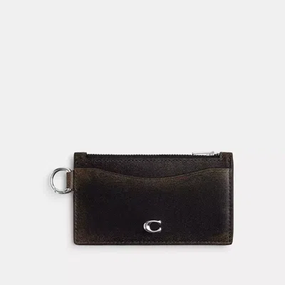Coach Zip Card Case In Loved Leather In Multi