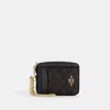 Coach Zip Card Case In Signature Canvas In Beige