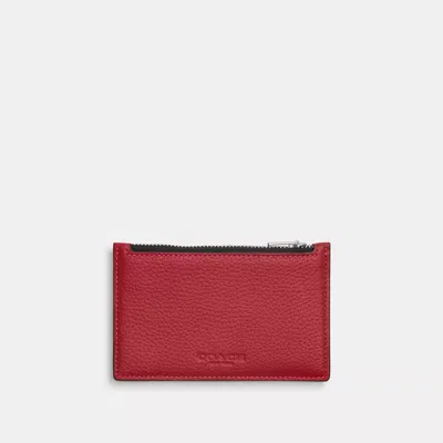 Coach Zip Card Case In Red