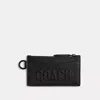Coach Zip Card Case With  Graphic In Black