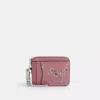 Coach Zip Card Case With Star Print In Pink