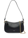 Coach Zip-closure Chain Strap Shoulder Bag In Black