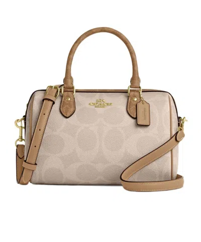 Coach Zip-open Shoulder Bag In Nude