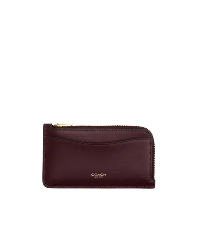 Coach Zip-around Wallet In Red
