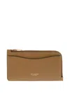Coach Zipped Leather Cardholder In Neutral