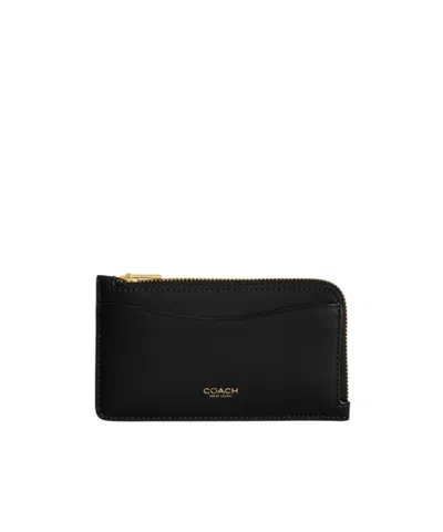 Coach Zipper Card Bag In Black