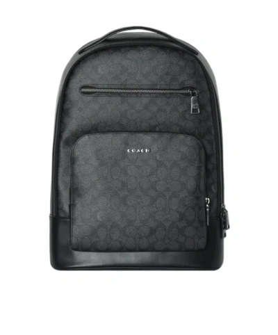 Coach Zippered Backpack In Black
