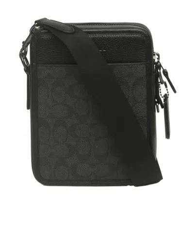 Coach Zippered Diagonal Backpack In Black
