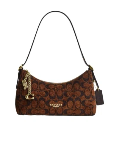 Coach Zippered Handbag In Brown
