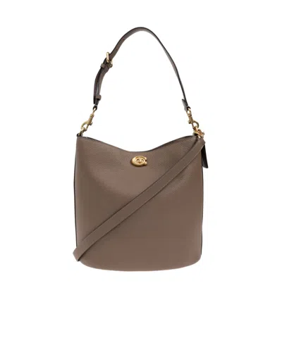 Coach Zippered Shoulder Bag In Brown