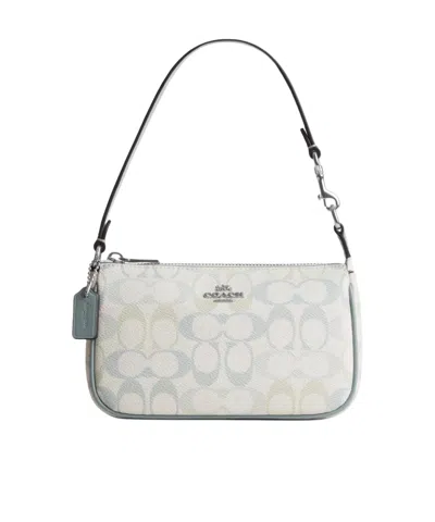 Coach Zippered Tote Bag In White