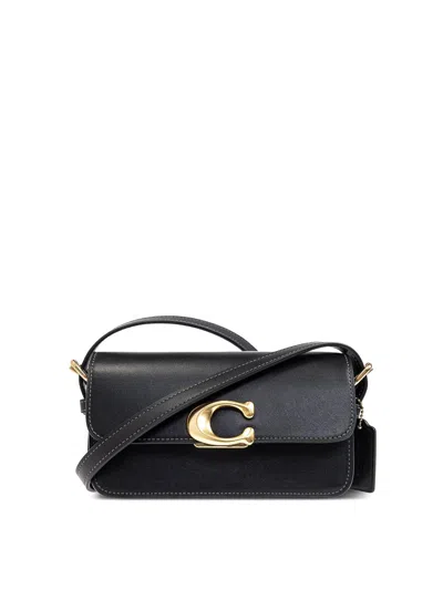Coach Zoe Leather Shoulder Bag In Black