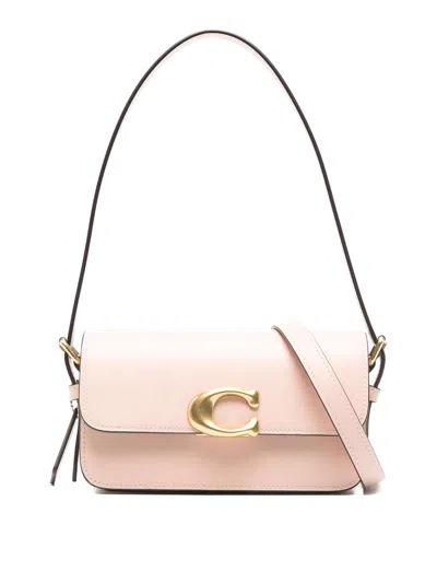Coach Zoe Leather Shoulder Bag In Sand