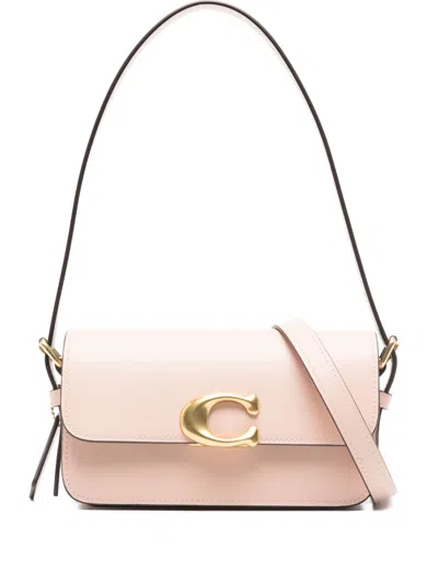Coach Zoe Leather Shoulder Bag In Sand