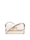 Coach Zoe Leather Shoulder Bag In White