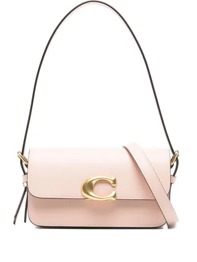 Coach Zoe Leather Shoulder Bag With Clasp Detail
