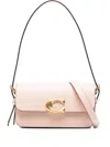 Coach Zoe Leather Shoulder Bag With Clasp Detail