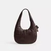 Coach Alter/ego Crescent Shoulder Bag In Checkerboard Upcrafted Leather In Brown