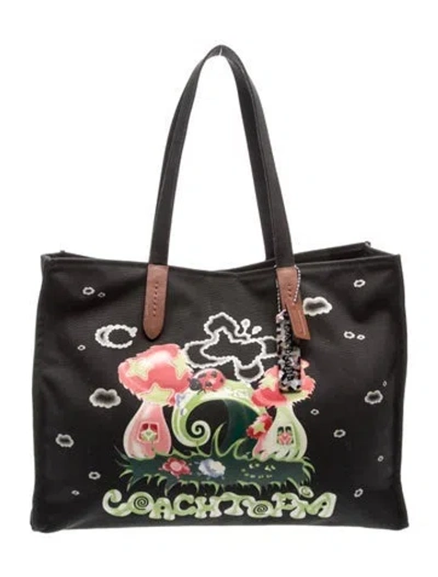 Pre-owned Coachtopia Canvas Tote In Black