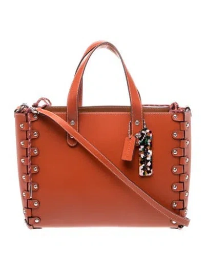 Pre-owned Coachtopia Leather Top Handle Bag In Brown