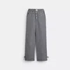 Coach Topia Loop Gingham Pants In Black/cloud