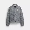 Coach Topia Loop Gingham Quilted Jacket In Black/cloud