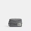 Coach Topia Loop Pouch In Recycled Polyester With Gingham Pattern In Black/white Gingham