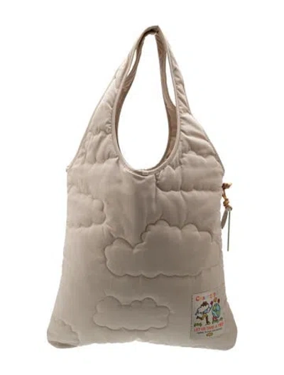 Pre-owned Coachtopia Nylon Hobo In Neutral