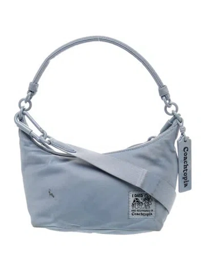 Pre-owned Coachtopia Nylon Shoulder Bag In Blue