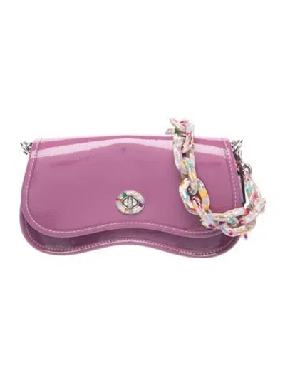 Pre-owned Coachtopia Patent Leather Top Handle Bag In Purple