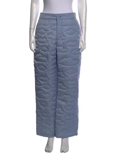 Pre-owned Coachtopia Patterned Wide Leg Pants In Blue