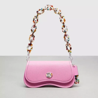 Coach Wavy Dinky Bag With Crossbody Strap In Pink