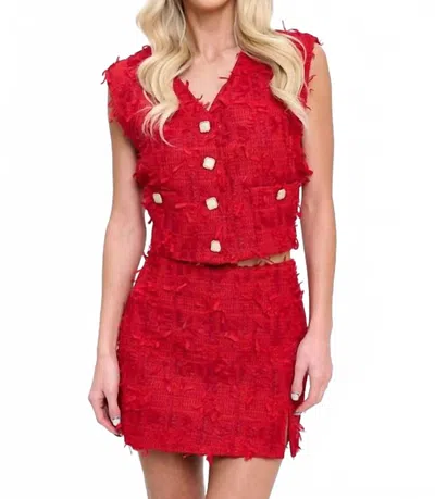 Coalition La 2 Piece Vest Mini Skirt Short Set In Red