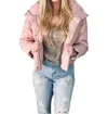 Coalition La Cropped Puffer Jacket In Blush In Gold