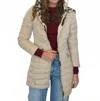 Coalition La Long Line Reversible Puffer Jacket In Cream/leopard In Neutral
