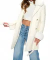 Coalition La Vegan Wool Faux Fur Coat In White In White