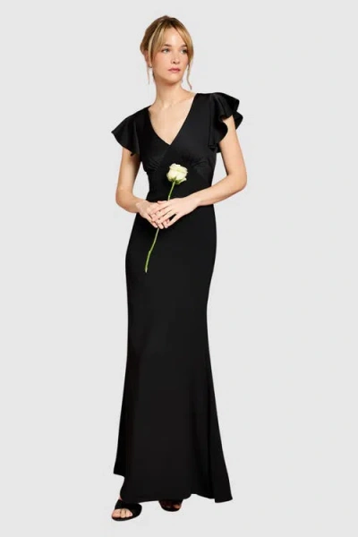 Coast Angel Short Sleeve Maxi Dress In Black