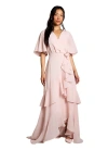 Coast Angel Sleeve Bridesmaid Maxi Dress In Pink